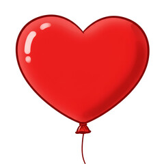 Illustration Of Glossy Red Heart Balloon For Valentine's Transparent
