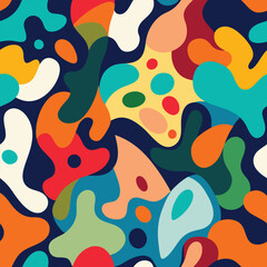 Abstract Organic Colorful Shapes Seamless Pattern Modern Artistic Background Design