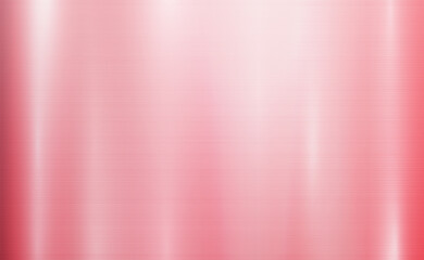 Vector pink metallic tones background. Abstract gradient bright and shiny light reflection brushed steel metal texture. Illustration for background, backdrop, web, wallpaper, print and design artwork.