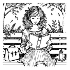 coloring book page for kids