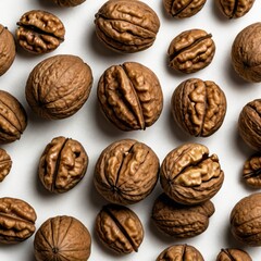 walnuts on white background