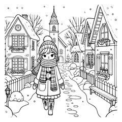 coloring book page for kids