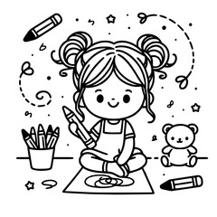 coloring book page for kids