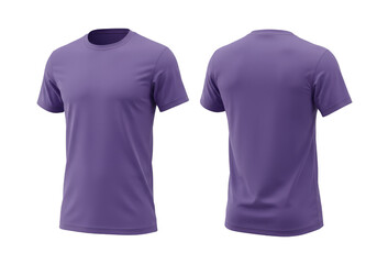 Naklejka premium Illustration Purple Short Sleeved T Shirt Front And Back Isolated