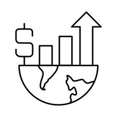 Economy Line Icon. Investment, Finance, Economy, Portfolio, Strategy, Money, Investor, Currency, Retirement, Wealth Icons. Editable Stroke Vector Illustration