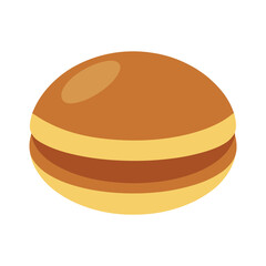 Dorayaki japanese traditional sweet pancake isolated on white simple and clean illustration