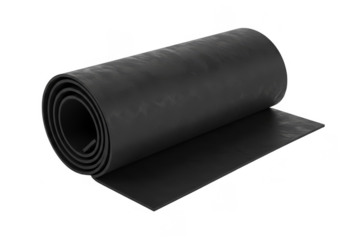 Isolated 3d Rendering of a Black Rubber Roll on Transparent Background