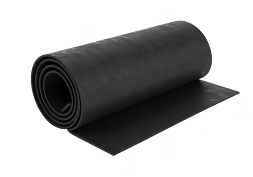 Isolated 3d Rendering of a Black Rubber Roll on Transparent Background