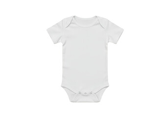 Isolated Baby White Bodysuit Clothing Garment in Transparent Background