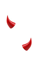 Obraz premium Isolated 3d Rendering of Red Devil Horns for Halloween Design Element