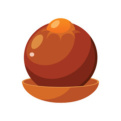 Gulab jamun on plate authentic indian sweet dessert illustration delicious dish