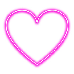 ハート　枠　素材　ネオン　キラキラ　光る　タイトル　見出し　あしらい　囲み　飾り枠　飾り罫　おしゃれ　ポップ　Pink heart glowing neon light.frame,icon