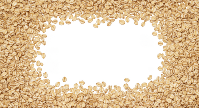 Isolated Background Oatmeal Frame Border Texture Food Grain Breakfast