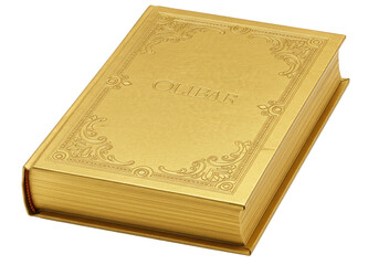 Fototapeta premium Illustration Of Golden Ornate Book With Vintage Texture on Transparent