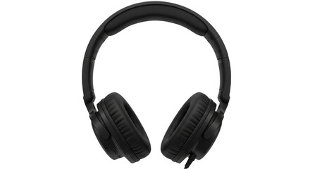 Fototapeta premium Isolated Black Headphones For Listening Sound Music Electronic Device
