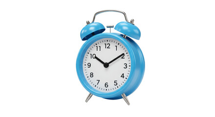 Isolated Blue Alarm Clock Time Reminder on Transparent Background Illustration