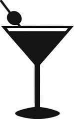 martini glass with olives vector