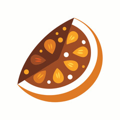 Stylized citrus fruit segment vector graphic fresh food illustration