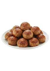 Fototapeta premium Isolated Background Pile of Meatballs on Plate Delicious Cuisine