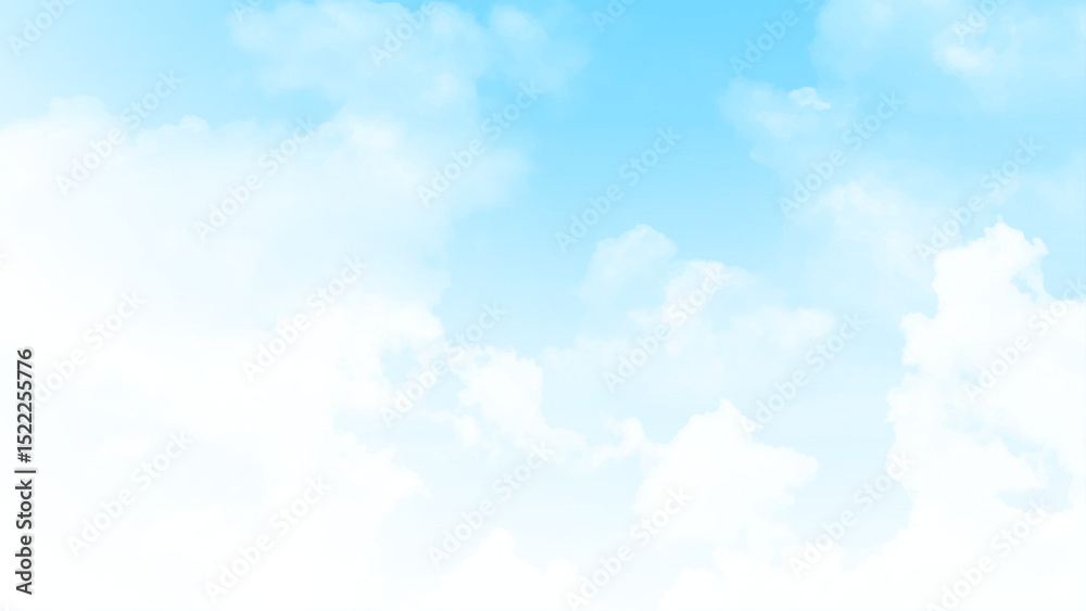 Poster blue sky background with white cloud in sunny day. beautiful sky with clouds. nature composition. pl