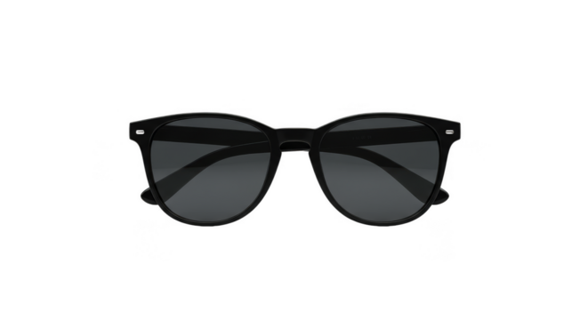 Isolated Black Fashionable Sunglasses Accessory on Transparent Background - Powered by Adobe