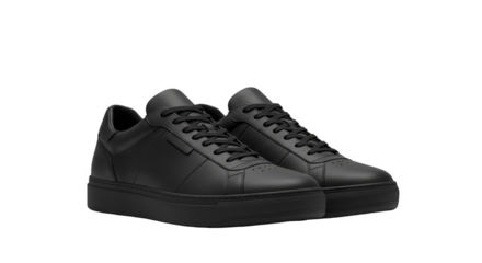 Isolated Black Sneakers Shoes Footwear Fashion With Transparent Background