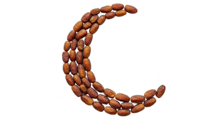 Isolated Dates Fruit Crescent Moon Composition for Ramadan Transparent