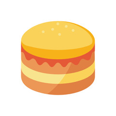 Cute vector illustration of a layered cake with orange and yellow tones