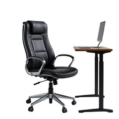 Modern Office Chair and Minimalist Desk Setup in Contemporary Workspace Arrangement
