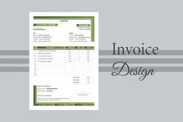 Corporate invoice design vector template