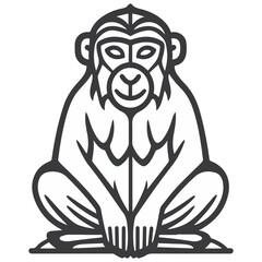 Obraz premium macaque, animal, vector, transparent background, mammal, symbol, wildlife, cute, zoo, nature, isolated, jungle, asia, icon