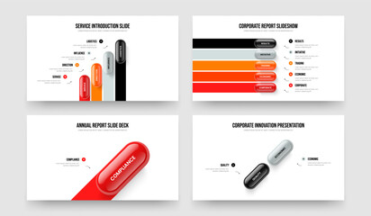 Digital Visualization Four Five One Two Option Infographic Presentation Layout Vector Illustration Collection. Creative Showcase 4 5 1 2 Step Diagram Frame Design Set.