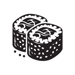 Minimalist Sushi Rolls Icon