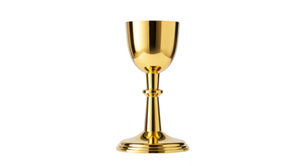Isolated Golden Chalice Cup Holy Wine Vessel On Transparent Background