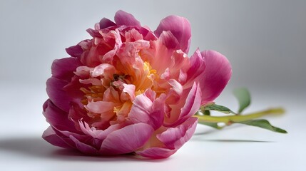Fototapeta premium one peony on a white background