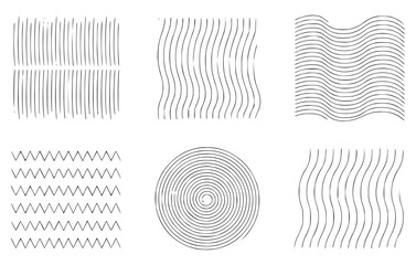 Abstract geometric line designs in black and white