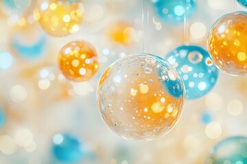 Colorful orbs in soft focus.