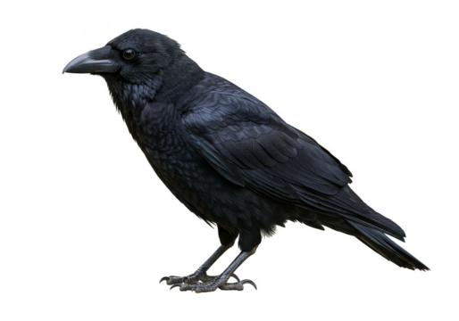 Isolated Illustration Of Black Crow Bird Animal On Transparent Background