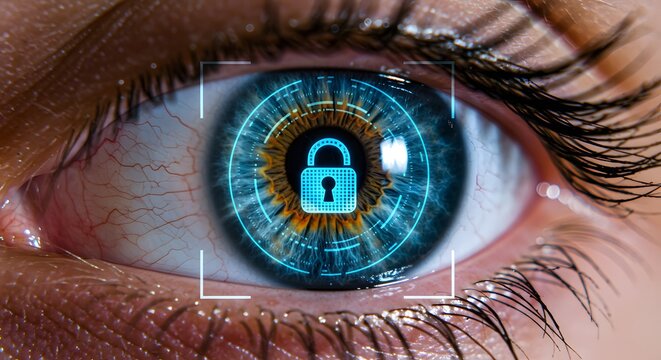 Biometric Security Iris Scan Technology for Enhanced Protection Secure Data Protection Face Recognition Face Unlock Cyber Security