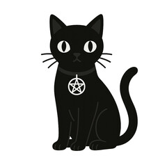 Black Cat with Pentacle