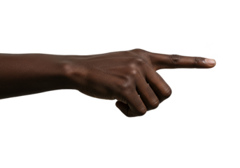 Isolated Photo of Sand Covered Hand Pointing with Transparent Background