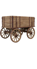 Fototapeta premium Isolated Illustration of Rustic Wooden Wagon Cart with Wheels Transport