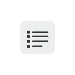 Isolated Illustration of List Icon White Square Button Menu Symbol