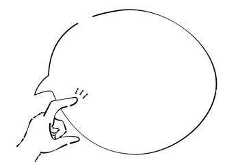 touching finger with simple speech balloon illustration