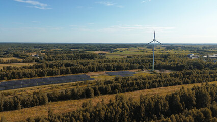 Green energy sources in rural landscape
