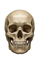 Isolated Pixel Art Skull Bone with Transparent Background Illustration