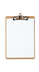 Isolated PNG Image of Cork Board Clipboard with Blank White Paper