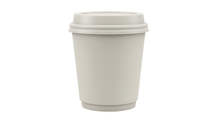 Isolated PNG Image of Disposable Paper Coffee Cup with a Transparent Background