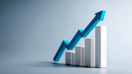 3d graph with upward arrow, blue color