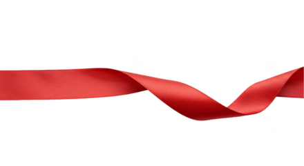 Isolated Red Ribbon Decorative Element in Celebration and Gift Design